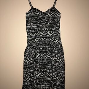 Aeropostale black and white aztec mini dress